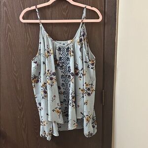 Spaghetti Strap Floral Cold Shoulder